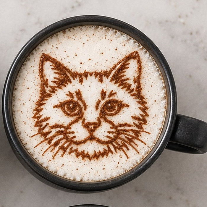 Latte décoré d’un chat en cacao