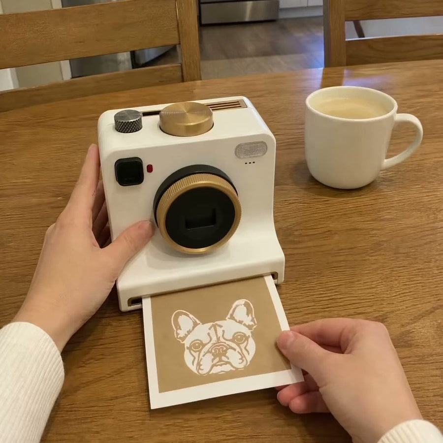Une carte pochoir glissée dans le LATTECAM